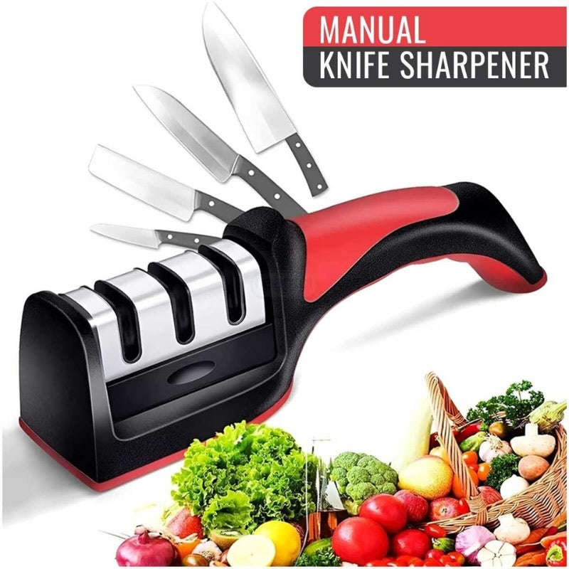 3-in-1 Knife Sharpener Set with Ceramic Peeler | 3-Stage Blade Restorer