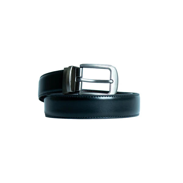 Black &  Brown Imported Reversible Belt | Double-Sided Matt Finish Strap with Elegant Metal Buckle