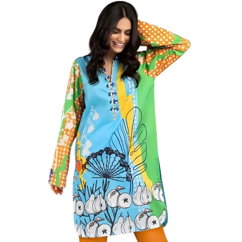 Swiss Lawn 1-Piece Shirt for Women | Trending All-Over Print | Unstitched