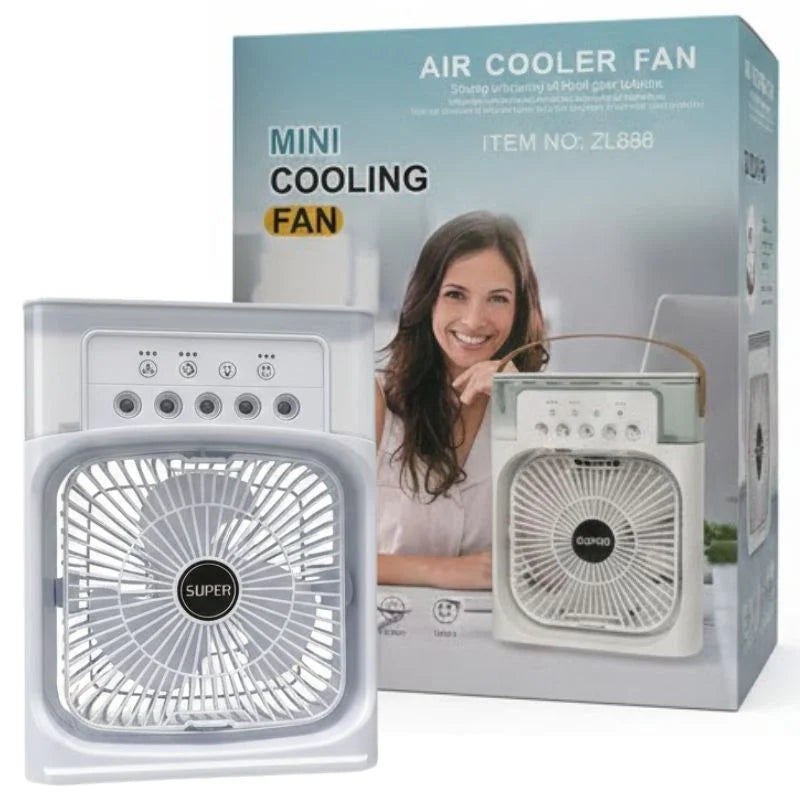 10-Inch Large Portable Air Conditioner Fan | USB Electric Fan with LED Night Light, Mist & Humidifier Function | Random Color