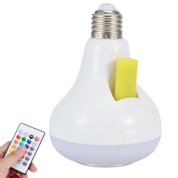 2-in-1 Smart LED Bulb with Bluetooth Speaker | RGB Color Light + Remote Control